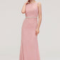 Sleeveless Sheath/Column Long/Floor-Length Chiffon Bridesmaid Dresses With Waistband Beading Cora DEP0025317