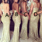 Bateau Sleeveless Sweep Train Sheath/Column Sequined Bridesmaid Dresses Jada DEP0025321