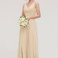 A-line/Princess V Neck Long/Floor-Length A-line/Princess Chiffon Bridesmaid Dresses With Sashes Pleated Aryanna DEP0025322