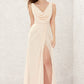 Sleeveless Cowl Neck Sweep Train Chiffon A-line/Princess Bridesmaid Dresses With Split Pleated Amiah DEP0025323