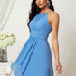 A-line Halter Sleeveless Knee-Length Chiffon Bridesmaid Dresses With Pleated    Kailey DEP0025324