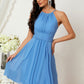 A-line Halter Sleeveless Knee-Length Chiffon Bridesmaid Dresses With Pleated    Kailey DEP0025324