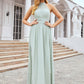 A-line High-Neck Sleeveless Long/Floor-Length Chiffon Bridesmaid Dresses With Pleated Katie DEP0025326