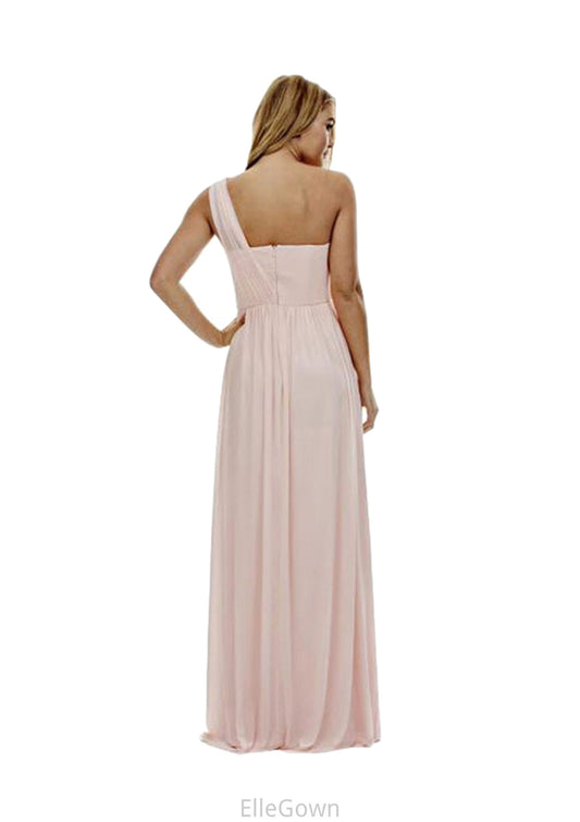 A-Line/Princess One-Shoulder Long/Floor-Length Chiffon Bridesmaid Dresses Logan DEP0025329