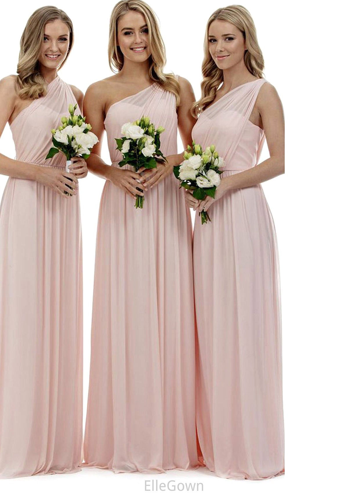 A-Line/Princess One-Shoulder Long/Floor-Length Chiffon Bridesmaid Dresses Logan DEP0025329