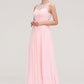 Sleeveless Chiffon A-line/Princess Long/Floor-Length Wedding Party Bridesmaid Dresses With Pleated Lace Jazlyn DEP0025332