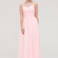 Sleeveless Chiffon A-line/Princess Long/Floor-Length Wedding Party Bridesmaid Dresses With Pleated Lace Jazlyn DEP0025332