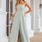 A-line One-Shoulder Sleeveless Long/Floor-Length Chiffon Bridesmaid Dresses With Split Ximena DEP0025333