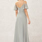 A-line Sweetheart Short Sleeve Long/Floor-Length Chiffon Bridesmaid Dresses With Pleated Susan DEP0025338