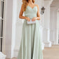 A-line Sweetheart Sleeveless Long/Floor-Length Chiffon Bridesmaid Dresses With Pleated Split.co.uk Hannah DEP0025339