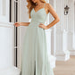 A-line Sweetheart Sleeveless Long/Floor-Length Chiffon Bridesmaid Dresses With Pleated Split.co.uk Hannah DEP0025339