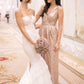 Sleeveless V Neck Long/Floor-Length A-line/Princess Sequined Bridesmaid Dresses With Pleated Camila DEP0025341