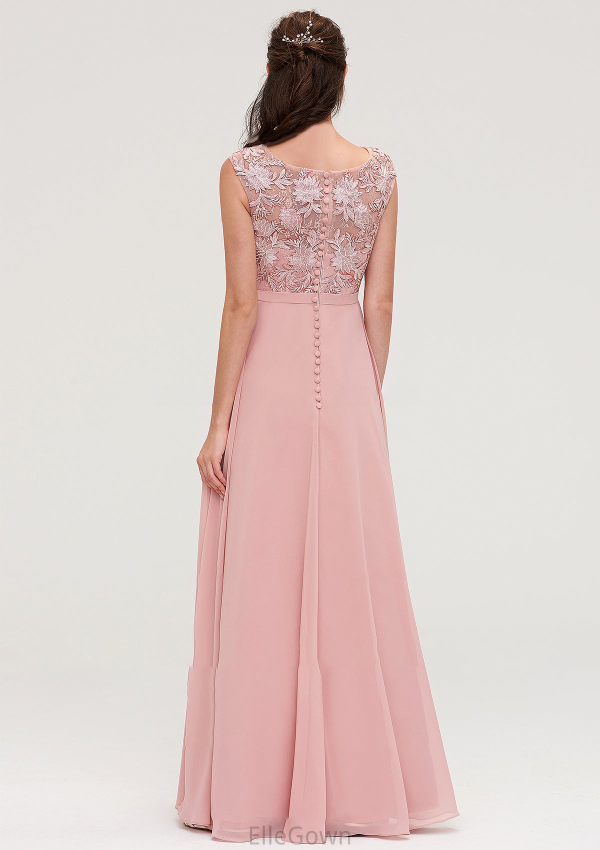 Sleeveless Chiffon A-line/Princess Long/Floor-Length Bridesmaid Dresseses With Sashes Appliqued Bethany DEP0025348