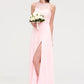 Sleeveless Scoop Neck Chiffon A-line/Princess Long/Floor-Length Bridesmaid Dresseses With Split Lace Alyson DEP0025349