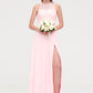 Sleeveless Scoop Neck Chiffon A-line/Princess Long/Floor-Length Bridesmaid Dresseses With Split Lace Alyson DEP0025349