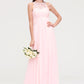 Sleeveless Scoop Neck Chiffon A-line/Princess Long/Floor-Length Bridesmaid Dresseses With Split Lace Alyson DEP0025349