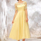 Short Sleeve A-line/Princess Tulle Bateau Bridesmaid Dresses With Lace Appliqued Aryana DEP0025351