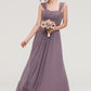 Square Neckline Sleeveless Chiffon Long/Floor-Length A-line/Princess Bridesmaid Dresses With Pleated Dalia DEP0025356