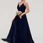 Sleeveless V Neck A-line/Princess Chiffon Long/Floor-Length Bridesmaid Dresseses With Pleated Braelyn DEP0025357