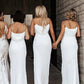 Sheath/Column Cowl Neck Spaghetti Straps Long/Floor-Length Satin Bridesmaid Dresses - Bridesmaid Dresses Shayla DEP0025363