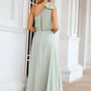 A-line One-Shoulder Sleeveless Long/Floor-Length Chiffon Bridesmaid Dresses With Shoulder Flower Lesly DEP0025369