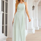 A-line Scoop Neck Sleeveless Long/Floor-Length Chiffon Bridesmaid Dresses With Pleated Pockets Margery DEP0025378