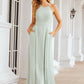 A-line Scoop Neck Sleeveless Long/Floor-Length Chiffon Bridesmaid Dresses With Pleated Pockets Margery DEP0025378