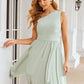 A-line One-Shoulder Sleeveless Chiffon Knee-Length Bridesmaid Dresses With Pleated Ireland DEP0025379