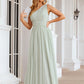 A-line One-Shoulder Sleeveless Chiffon Long/Floor-Length Bridesmaid Dresses With Pleated Anna DEP0025382