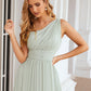 A-line One-Shoulder Sleeveless Chiffon Long/Floor-Length Bridesmaid Dresses With Pleated Anna DEP0025382