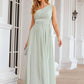 A-line One-Shoulder Sleeveless Chiffon Long/Floor-Length Bridesmaid Dresses With Pleated Anna DEP0025382