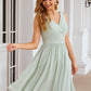 A-line V Neck Sleeveless Chiffon Knee-Length Bridesmaid Dresses With Pleated Waistband Dayanara DEP0025383