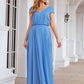 A-line V Neck Short Sleeve Chiffon Long/Floor-Length Bridesmaid Dresses Yasmin DEP0025390