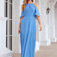 A-line Halter Half Sleeve Chiffon Long/Floor-Length Bridesmaid Dresses Magdalena DEP0025391