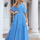 A-line Halter Half Sleeve Chiffon Long/Floor-Length Bridesmaid Dresses Magdalena DEP0025391