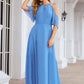 A-line Halter Half Sleeve Chiffon Long/Floor-Length Bridesmaid Dresses Magdalena DEP0025391