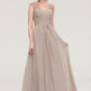 Sleeveless Scoop Neck Long/Floor-Length A-line/Princess Chiffon Bridesmaid Dresses With Pleated Beading -Bridesmaid Dresseses
 Dulce DEP0025396