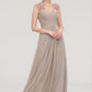 Sleeveless Scoop Neck Long/Floor-Length A-line/Princess Chiffon Bridesmaid Dresses With Pleated Beading -Bridesmaid Dresseses
 Dulce DEP0025396