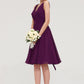 Sleeveless V Neck Chiffon A-line/Princess Knee-Length Bridesmaid Dresses With Pleated Anabel DEP0025401