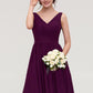 Sleeveless V Neck Chiffon A-line/Princess Knee-Length Bridesmaid Dresses With Pleated Anabel DEP0025401