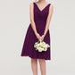 Sleeveless V Neck Chiffon A-line/Princess Knee-Length Bridesmaid Dresses With Pleated Anabel DEP0025401