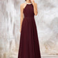 Sleeveless Scoop Neck Long/Floor-Length Chiffon A-line/Princess Bridesmaid Dresses With Pleated Beading Kaylie DEP0025406