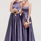 Sweetheart Sleeveless A-line/Princess Satin Ankle-Length Bridesmaid Dresses With Pleated Kierra DEP0025408