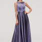 Sleeveless Bateau Ankle-Length Satin A-line/Princess Bridesmaid Dresses With Pleated Vivien DEP0025409