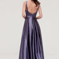 Sleeveless Bateau Ankle-Length Satin A-line/Princess Bridesmaid Dresses With Pleated Vivien DEP0025409