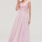 Sleeveless V Neck A-line/Princess Chiffon Long/Floor-Length Bridesmaid Dresseses With Beading Appliqued Ashanti DEP0025410