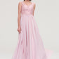 Sleeveless V Neck A-line/Princess Chiffon Long/Floor-Length Bridesmaid Dresseses With Beading Appliqued Ashanti DEP0025410