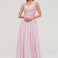 Sleeveless V Neck A-line/Princess Chiffon Long/Floor-Length Bridesmaid Dresseses With Beading Appliqued Ashanti DEP0025410