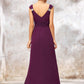 V Neck Sleeveless Long/Floor-Length Sheath/Column Chiffon Bridesmaid Dresses With Sashes Pleated Beading Kaydence DEP0025412