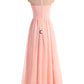 Sweetheart Sleeveless Long/Floor-Length A-Line/Princess Chiffon Bridesmaid Dresses Giana DEP0025418